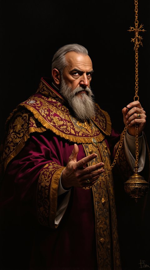 A darkened silhouette of the Bishop
